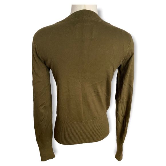 Abercrombie & Fitch Olive Lace Up Sweater - Picture 3 of 5